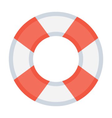 yaşam şamandırası düz vektör simgesi