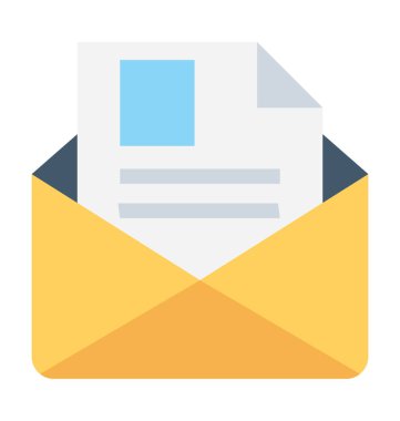 Zarf düz vektör simgesi