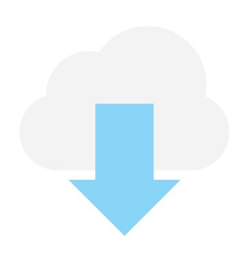 Bulut İndirme Düz Vektörü Simgesi