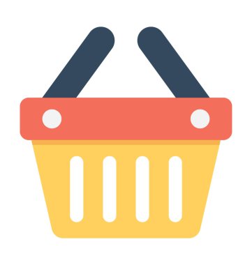 Sepet düz vektör simgesi