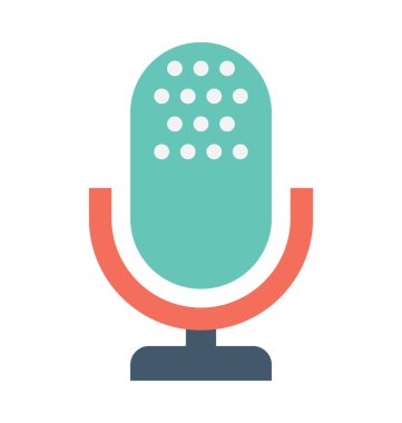 Mikrofon düz vektör simgesi