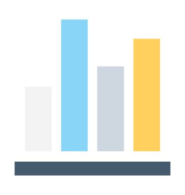 Çubuk grafik düz vektör simgesi