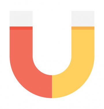 Mıknatıs Düz Vektör Simgesi