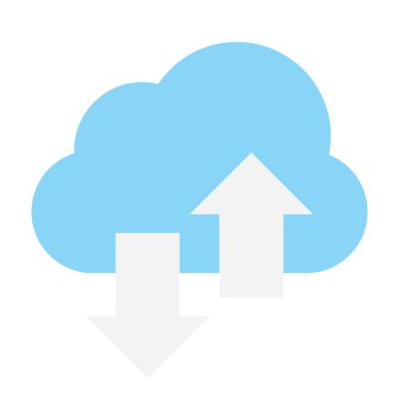 Bulut hesaplama düz vektör simgesi