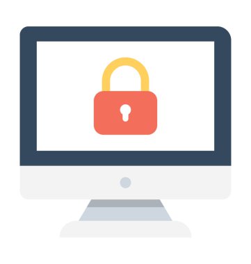 Bilgisayar güvenlik düz vektör simgesi