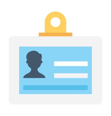 kimlik kartı düz vektör simgesi