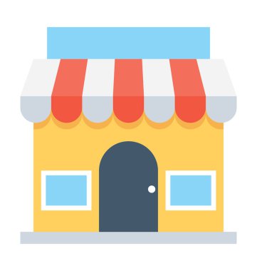 dükkan düz vektör simgesi