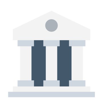 bank düz vektör simgesi