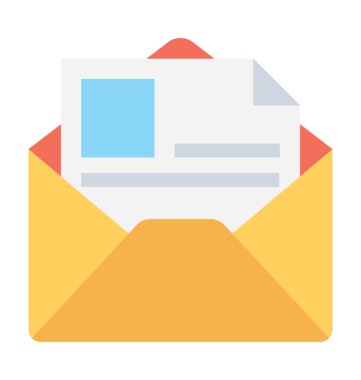 Zarf düz vektör simgesi