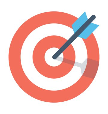 Bullseye düz vektör simgesi