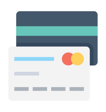 Banka kartı düz vektör simgesi