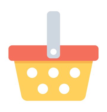 Alışveriş sepeti düz vektör simgesi