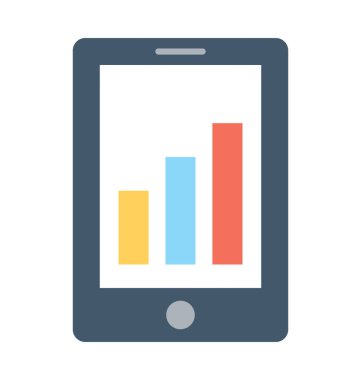 Mobil grafik düz vektör simgesi