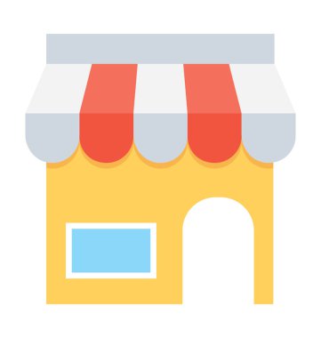 dükkan düz vektör simgesi