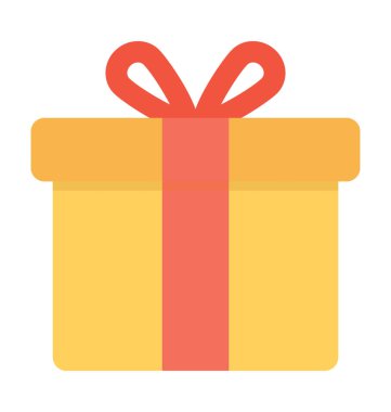 Hediye düz vektör simgesi