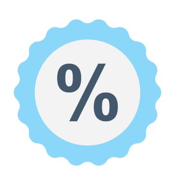 Yüzde düz vektör simgesi