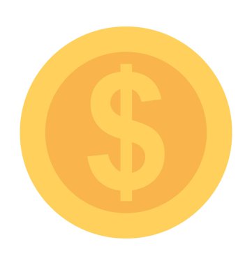 Dolar düz vektör simgesi