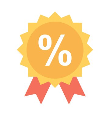 İndirim teklif düz vektör simgesi