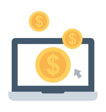 Düz vektör simge tıklama başına ödeme