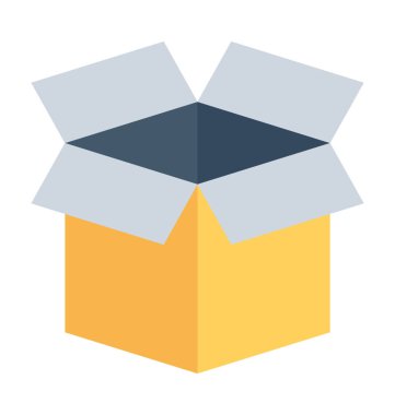 Aç kutusunda düz vektör simgesi