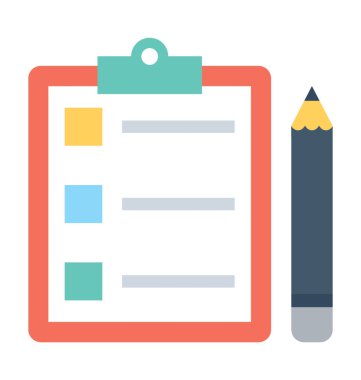 Kontrol Listesi Düz Vektör Simgesi