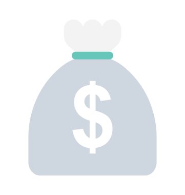 Para çuval düz vektör simgesi