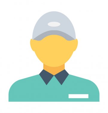 Teslimat çocuk düz vektör simgesi