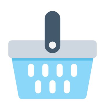 Alışveriş sepeti düz vektör simgesi