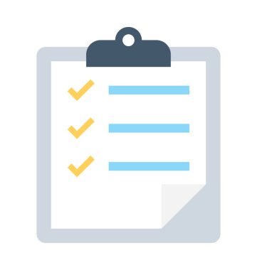 Kontrol Listesi Düz Vektör Simgesi