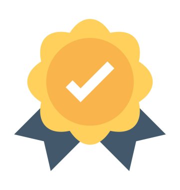 Şerit rozet düz vektör simgesi