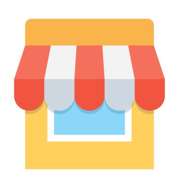 E ticaret düz vektör simgesi