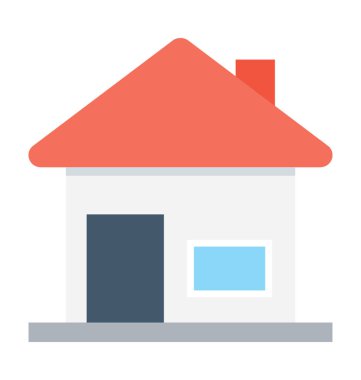 ev düz vektör simgesi