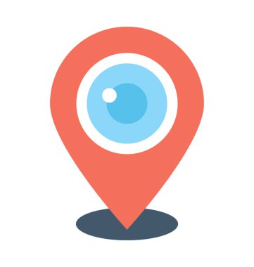 Harita Bulucu düz vektör simgesi