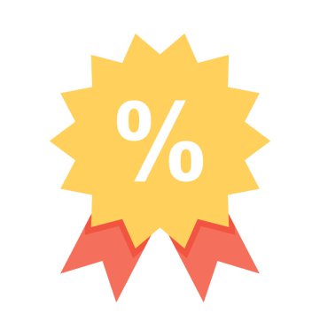 İndirim teklif düz vektör simgesi