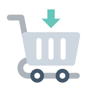 Sepeti düz vektör simge ekle