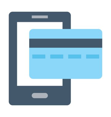 mobil bankacılık düz vektör simgesi