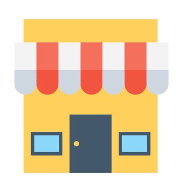 dükkan düz vektör simgesi