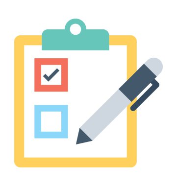 Kontrol Listesi Düz Vektör Simgesi