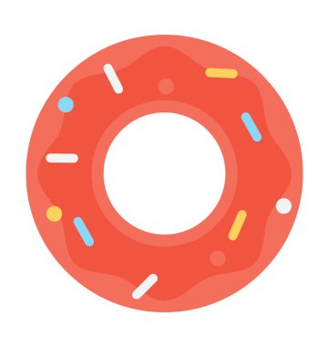 donut düz vektör simgesi