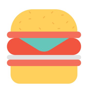 Burger düz vektör simgesi