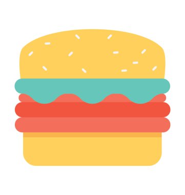 Burger düz vektör simgesi