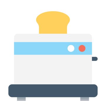 Ekmek kızartma makinesi düz vektör simgesi