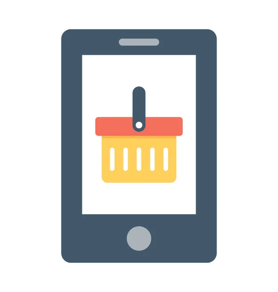 Alışveriş App düz vektör simgesi — Stok Vektör