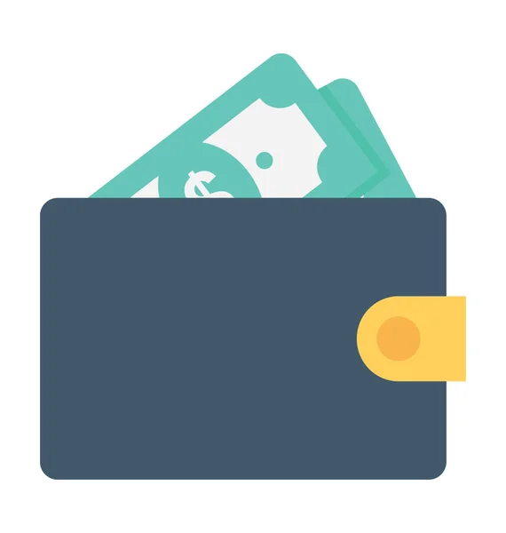 Wallet Flat Vector Icon — Stock Vector