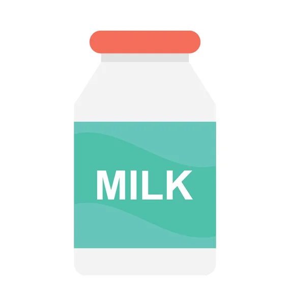 Mjölkflaska Platt Vektor Ikonen — Stock vektor