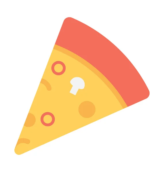Ícone Vetor Plano Fatia Pizza —  Vetores de Stock