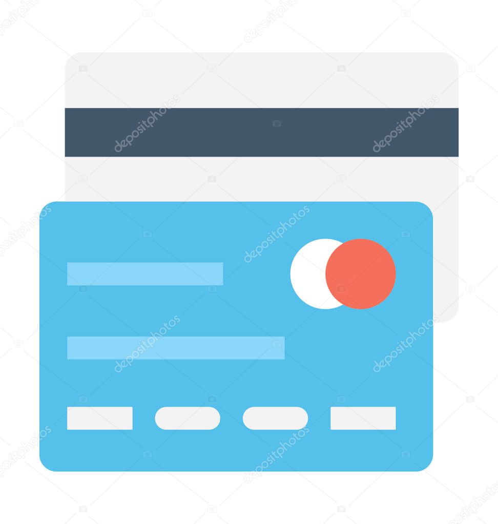 Bank Card Flat vector Icon
