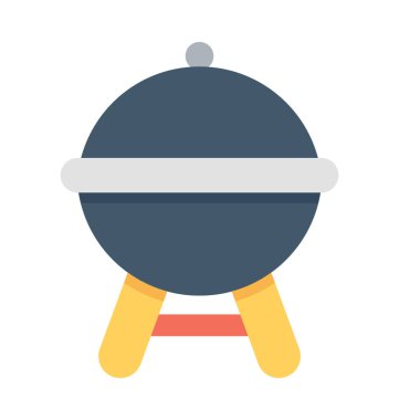 Barbekü Izgara düz vektör simgesi