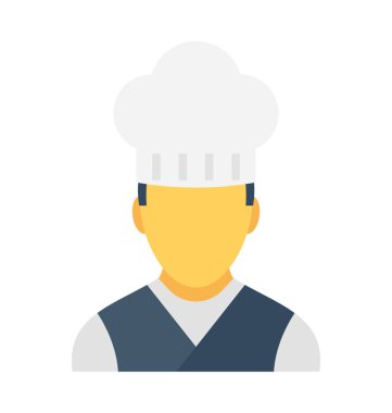 Şef Düz Vektör Simgesi