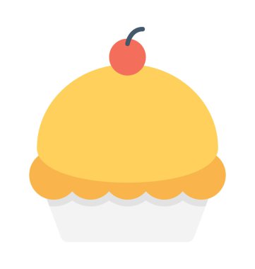 Cupcake düz vektör simgesi